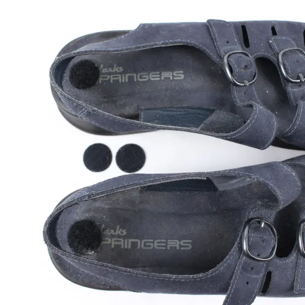 Clarks Springers Women's Navy Leather Buckle Sandals 7.5W