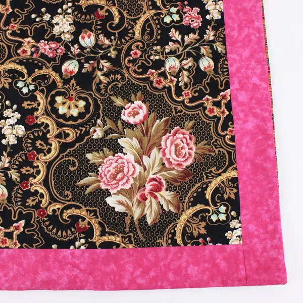 Multicolor Pink Rose Rococo-Inspired Table Runner 18 x 43 in