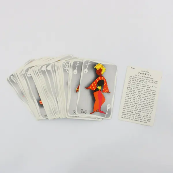Vintage 1950s Twin Kins Arrco Card Game Complete 41 Cards Box Rules