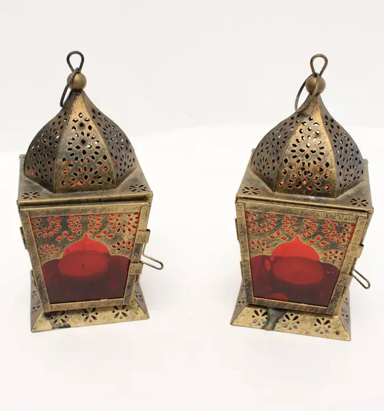 Pier 1 Imports Moroccan Style Metal Candle Lantern Pair
