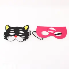 2 Foam Costume Masks Cat & Red Superhero Party Dress Up