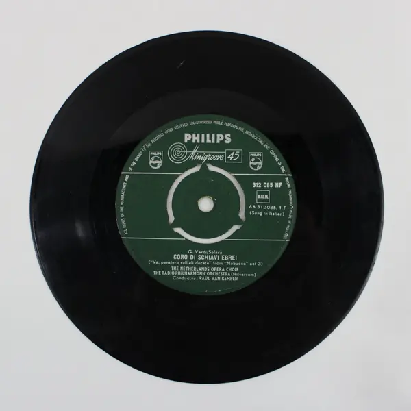 Philips Minigroove 45  7" Verdi Nabucco Opera Va Pensiero Vinyl Record
