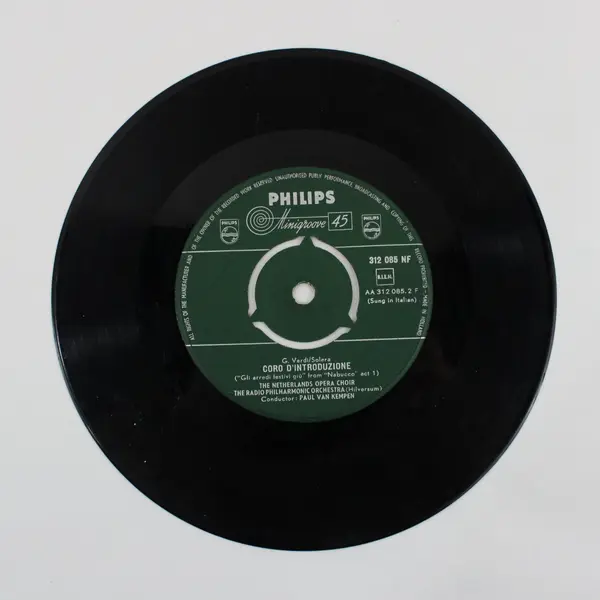 Philips Minigroove 45  7" Verdi Nabucco Opera Va Pensiero Vinyl Record