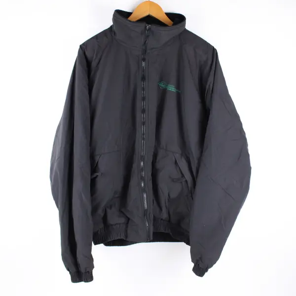 Trask River Evergreen International Airlines Jacket Men's XL Black Zip-Up