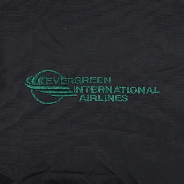 Trask River Evergreen International Airlines Jacket Men's XL Black Zip-Up
