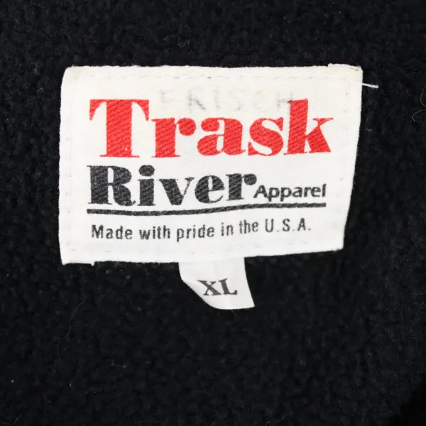 Trask River Evergreen International Airlines Jacket Men's XL Black Zip-Up