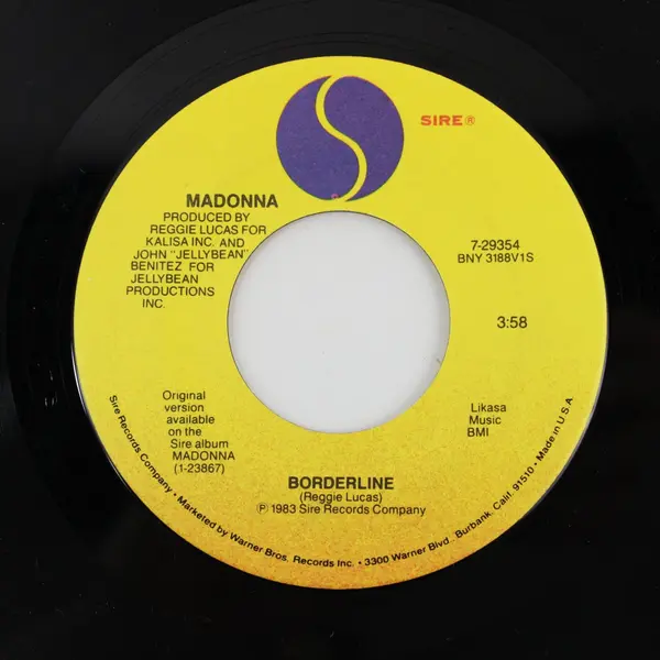 Madonna Borderline Think of Me Sire 7 "Vinyl Record