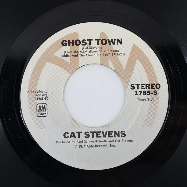 Cat Stevens Ghost Town/Banapple Gas 7" Vinyl Stereo A&M 1785-S 1975