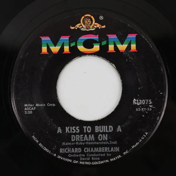 Richard Chamberlain Theme From Dr. Kildare/ A Kiss To Build A Dream On 7" Vinyl