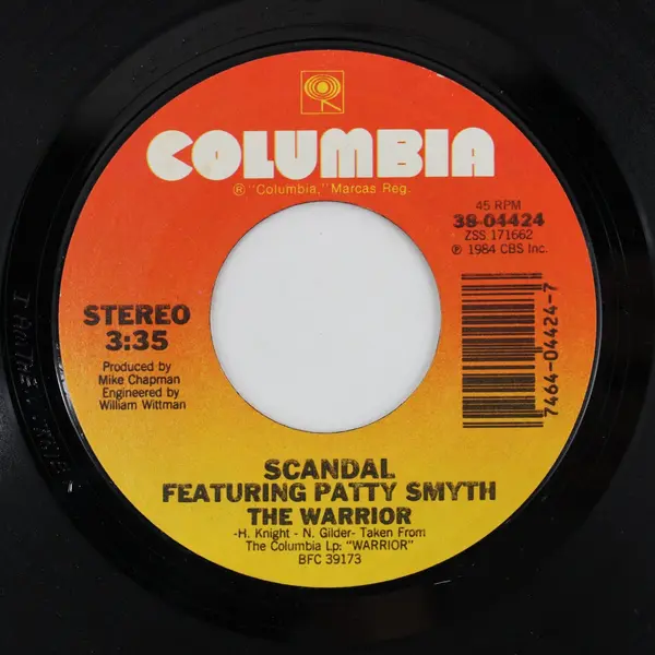 Scandal Patty Smyth Less Than Half/ The Warrior 7" Vinyl Record Columbia