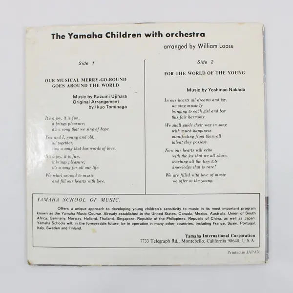 The Yamaha Children Our Musical Merry-Go-Round / For The World Of The Young 7"