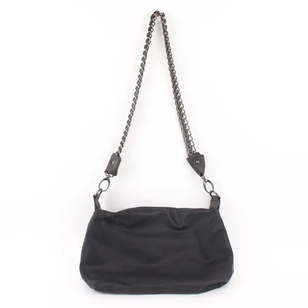 Black Rivet Women's Black Faux Leather Crossbody Purse Chain Strap