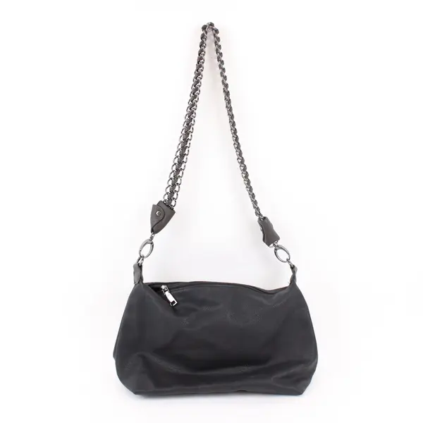 Black Rivet Women's Black Faux Leather Crossbody Purse Chain Strap