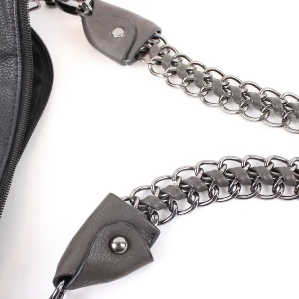 Black Rivet Women's Black Faux Leather Crossbody Purse Chain Strap