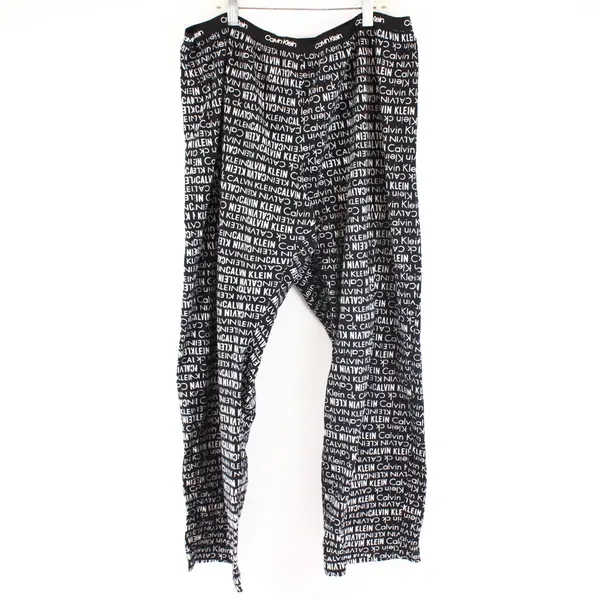 Calvin Klein Women's XL Black White Logo Print Pajama Pants