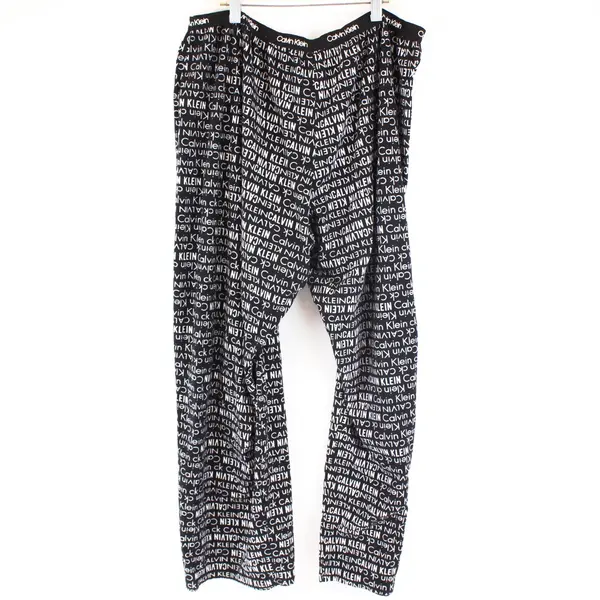 Calvin Klein Women's XL Black White Logo Print Pajama Pants