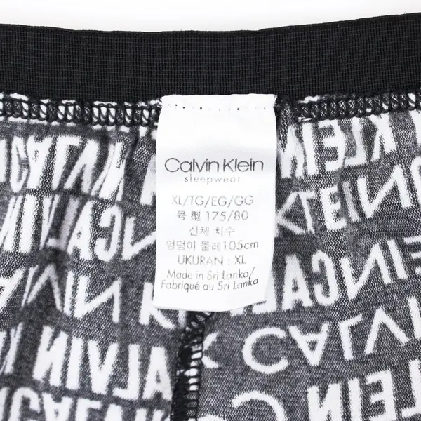 Calvin Klein Women's XL Black White Logo Print Pajama Pants