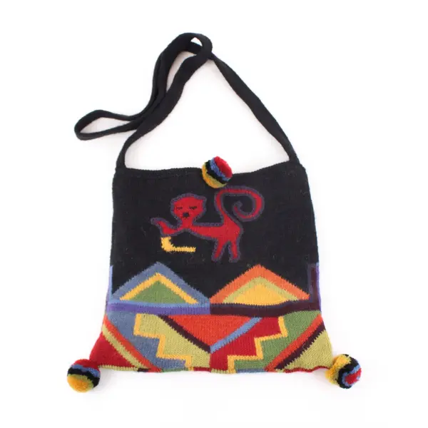Tabask Multicolor Alpaca Blend Knit Crossbody Purse Peru