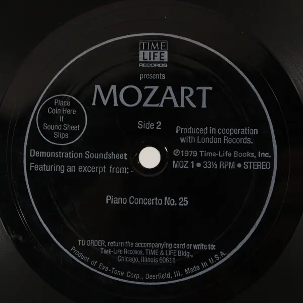 Time-Life Mozart 7" Demonstration Soundsheet Classical Flexi Disc
