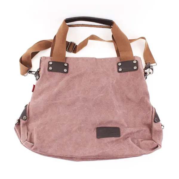 Oris Pink Mauve Canvas Crossbody Shoulder Bag Flawed Pre-Owned