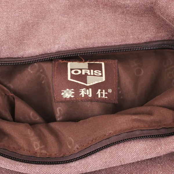 Oris Pink Mauve Canvas Crossbody Shoulder Bag Flawed Pre-Owned