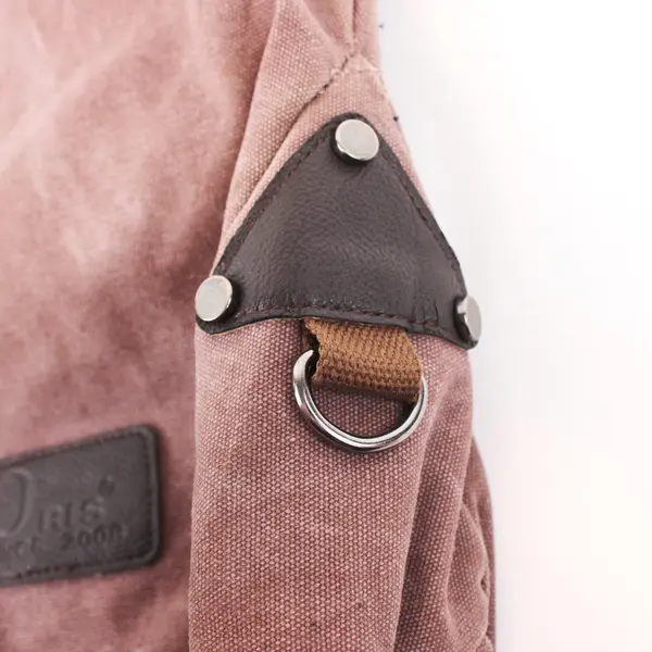 Oris Pink Mauve Canvas Crossbody Shoulder Bag Flawed Pre-Owned