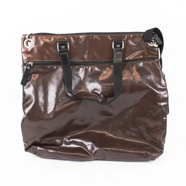 Tray 6 Brown Coated Canvas Satin-Lined Crossbody Bag
