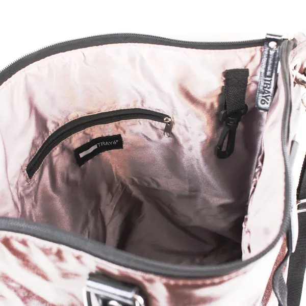 Tray 6 Brown Coated Canvas Satin-Lined Crossbody Bag
