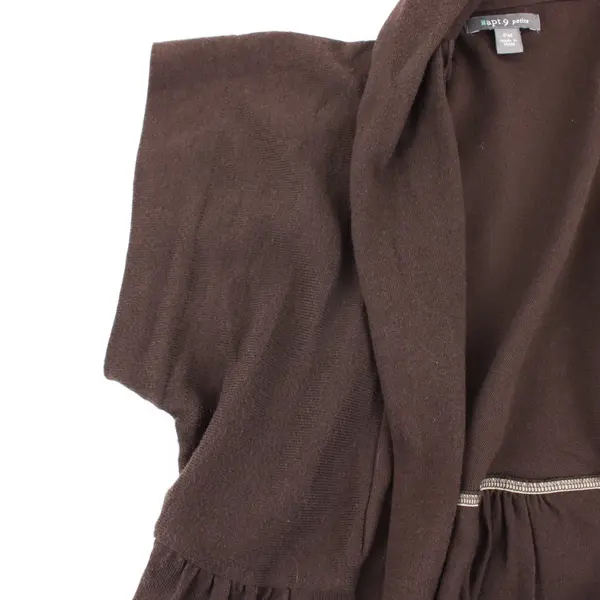 Apt. 9 Women's Brown Open Front Knit Shrug Short Sleeve PM