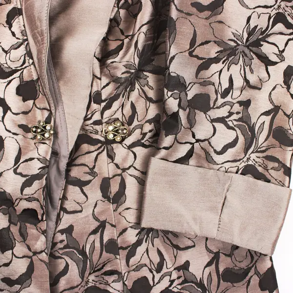 R&M Richards Women's Floral Blazer 3/4 Sleeve Brown Taupe Size 8