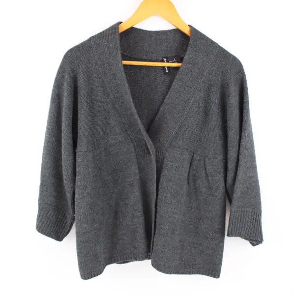 Jason Maxwell Women's Small Dark Gray Knit Cardigan Sweater