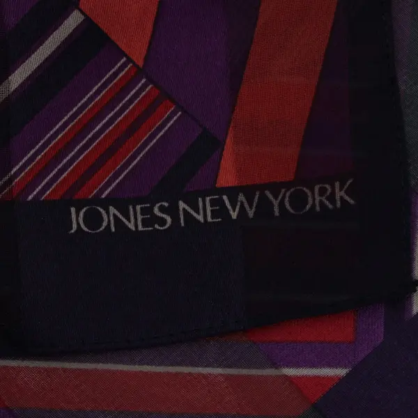 Jones New York Sheer Red Purple Striped Scarf 12.5 x 58"