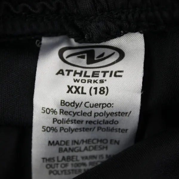 Athletic Works DriWorks Youth XXL 18 Black Athletic Shorts