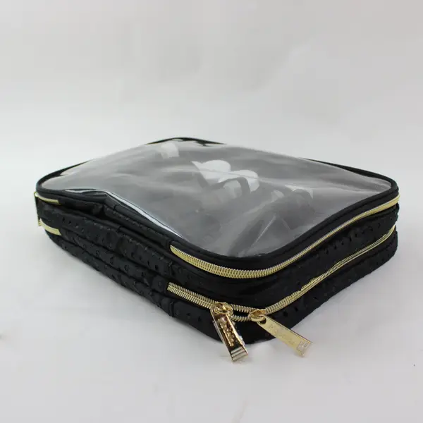 Modella Black Travel Makeup Cosmetics Toiletry Bag