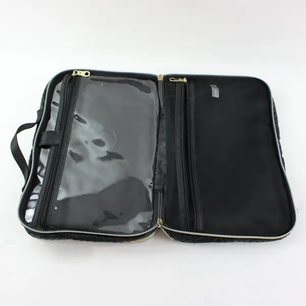 Modella Black Travel Makeup Cosmetics Toiletry Bag