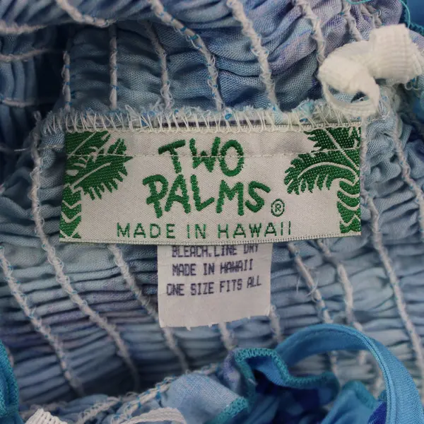 Two Palms Women's Blue Tropical Floral Smocked Midi Dress One Size