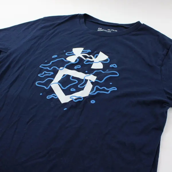Under Armour Boys Youth XL Navy Blue Loose Fit Graphic T-Shirt