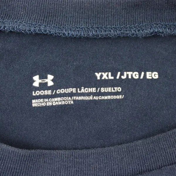Under Armour Boys Youth XL Navy Blue Loose Fit Graphic T-Shirt