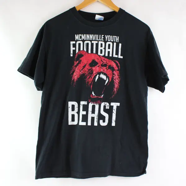 Port & Company McMinnville Youth Football Beast T-Shirt Men's M Black