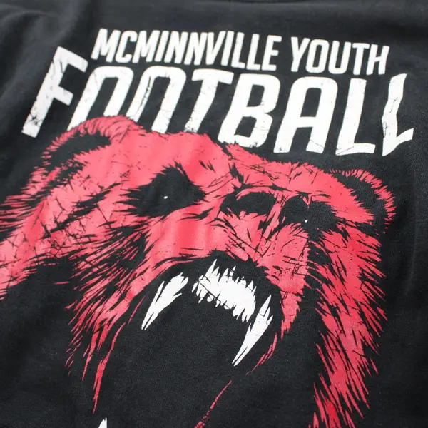 Port & Company McMinnville Youth Football Beast T-Shirt Men's M Black