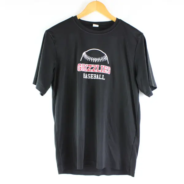 Sport-Tek Grizzlies Baseball Men's Small Black Athletic T-Shirt