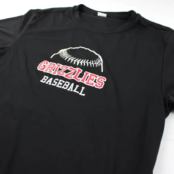 Sport-Tek Grizzlies Baseball Men's Small Black Athletic T-Shirt