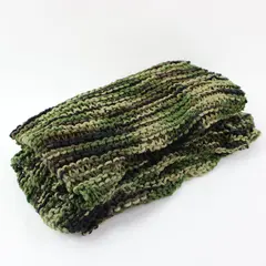 Handmade Crochet Green Black Camo Scarf Textured 60 Inch