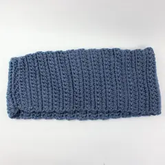 Blue Handmade Crocheted Infinity Scarf Textured Loop Neck Wrap