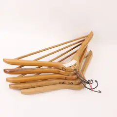Lot of 5 Wooden Suit Hangers Closet Organization