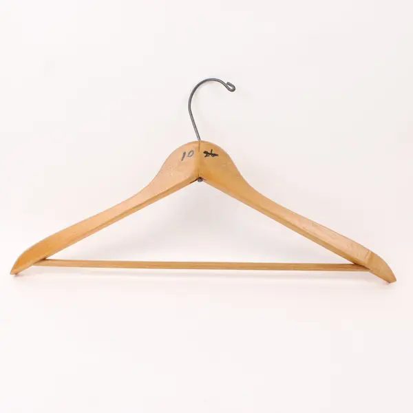 Lot of 5 Wooden Suit Hangers Closet Organization