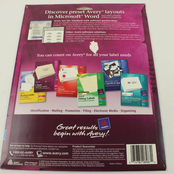 Avery Gold Foil Mailing Labels Ink Jet 3/4 x 2-1/4" 240 Labels