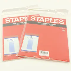 Staples Wall-Mounted Sign Holders 8.5 x 11 in Lot of 2 68201SUS