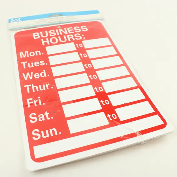 Jot Open/Closed Sign With Stickers Door Wall Hanging Business Display
