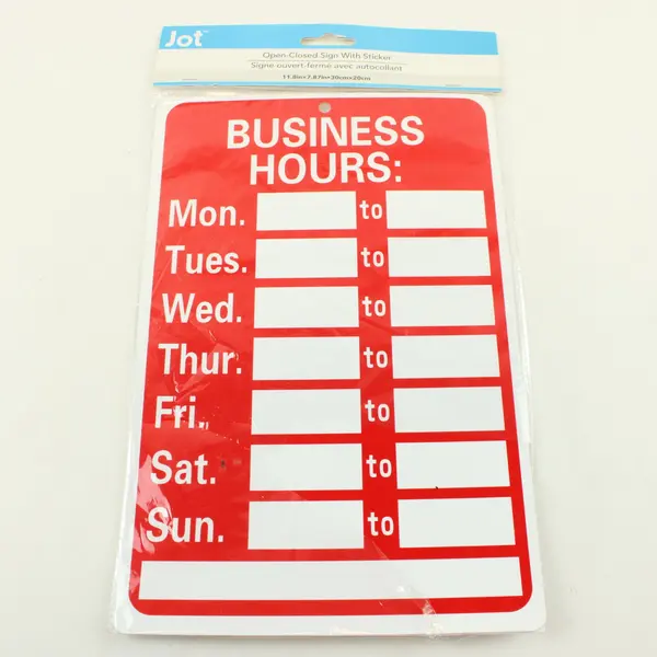 Jot Open/Closed Sign With Stickers Door Wall Hanging Business Display
